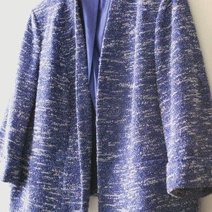 Kasper Purple Open Front Boucle-Style Jacket Size 22